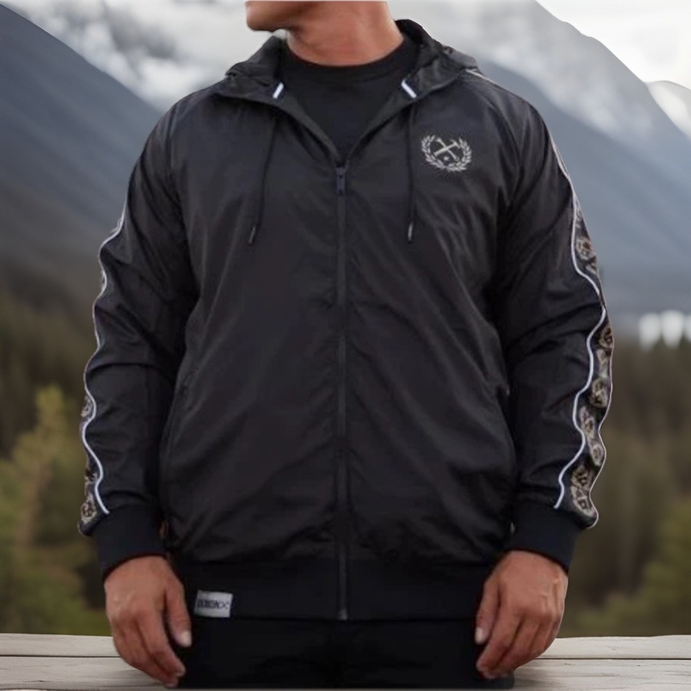 Dixxon Flannel‎ Co The Waterfront  Full Zip Hoodie Windbreaker Men LT Tall Black